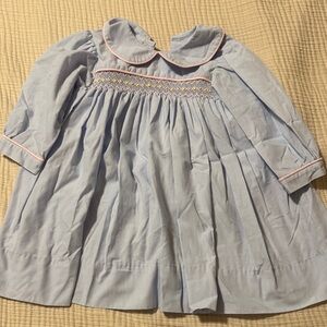 Blue Smocked Kids Dress